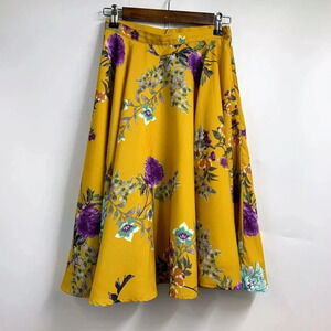Modcloth Bea & Dot Womens Floral Full 50s Retro Rockabilly USA Circle Skirt SZ S